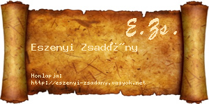 Eszenyi Zsadány névjegykártya